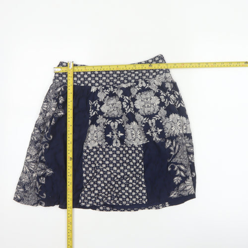 FatFace Women’s Blue Floral A-Line Knee Length Skirt UK 10