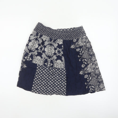 FatFace Women’s Blue Floral A-Line Knee Length Skirt UK 10