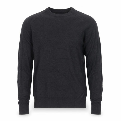AllSaints Men Black Medium V-Neck Cotton Knit Pullover Jumper Logo