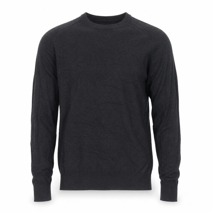 AllSaints Men Black Medium V-Neck Cotton Knit Pullover Jumper Logo