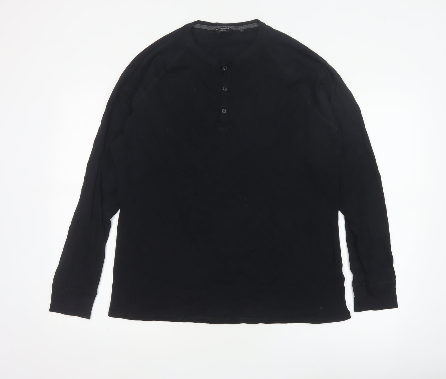 David Gandy for Autograph Men’s Black L Long Sleeve Henley Top