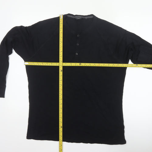 David Gandy for Autograph Men’s Black L Long Sleeve Henley Top