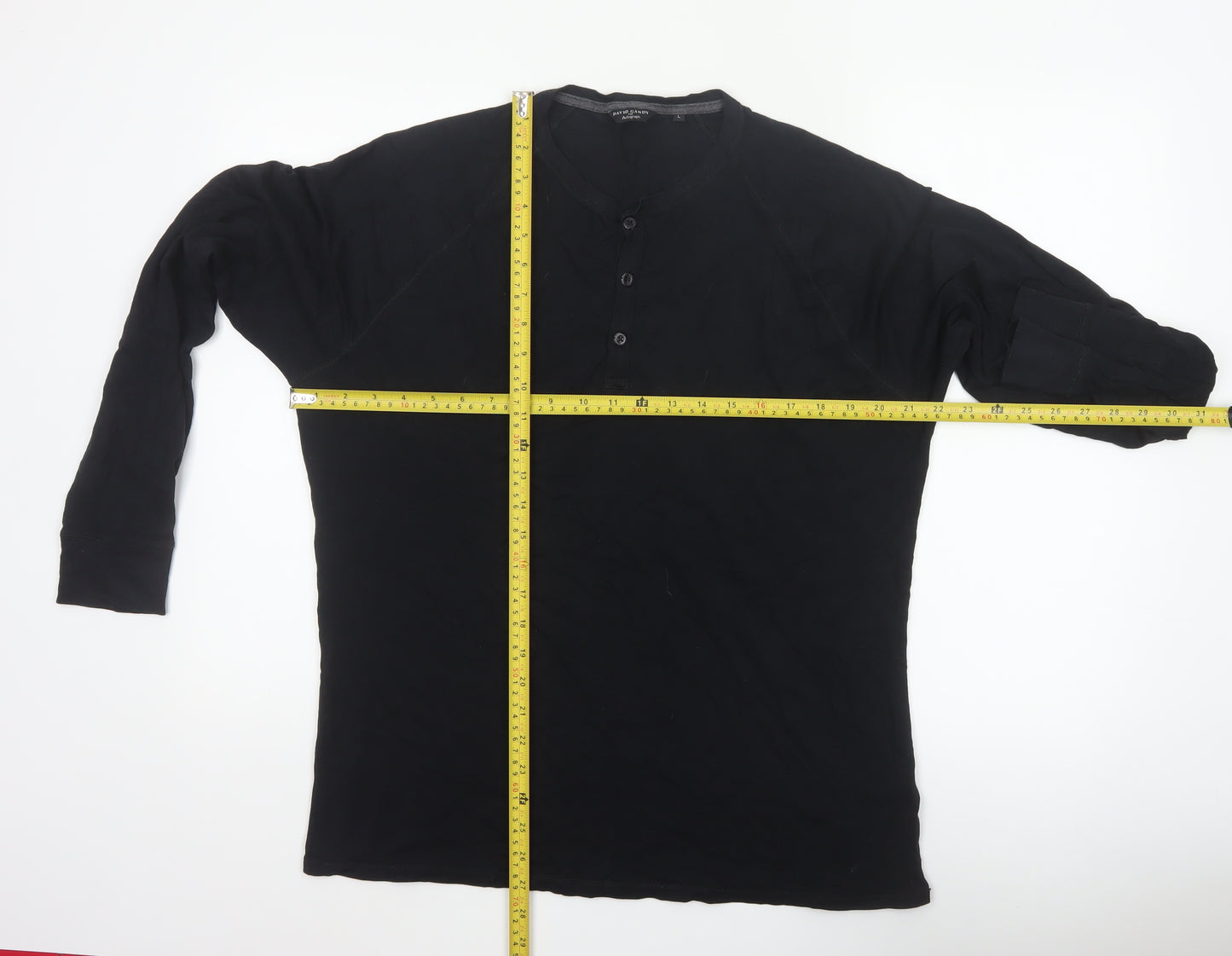 David Gandy for Autograph Men’s Black L Long Sleeve Henley Top