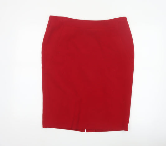 Atelier Gardeur Women Red UK 16 Pencil Knee Length Lined Skirt