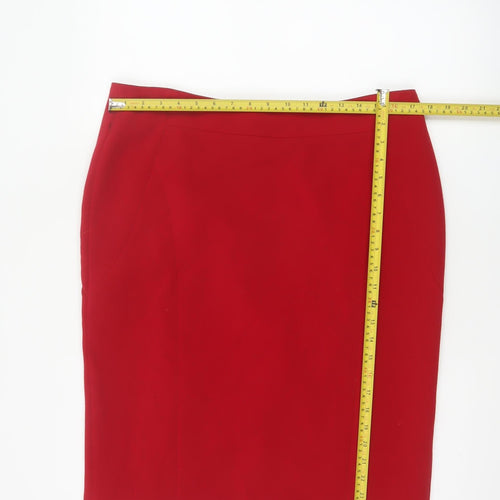Atelier Gardeur Women Red UK 16 Pencil Knee Length Lined Skirt