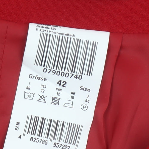 Atelier Gardeur Women Red UK 16 Pencil Knee Length Lined Skirt