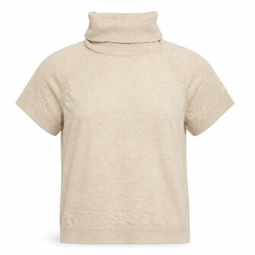 MNG Basics Women Beige S Roll Neck Short Sleeve Knit Jumper