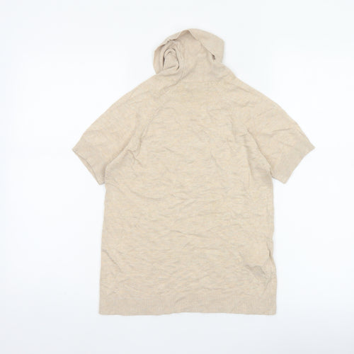 MNG Basics Women Beige S Roll Neck Short Sleeve Knit Jumper