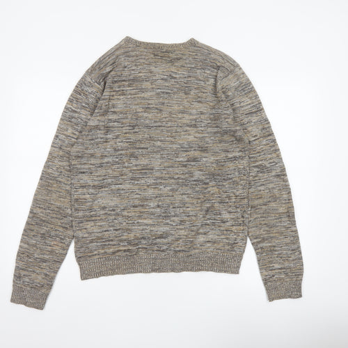 Edc Brand Men's Multicoloured S Cotton Knit Henley Jumper
