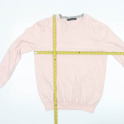 French Connection Men’s Pink M Crew Neck Cotton Knit Pullover Jumper