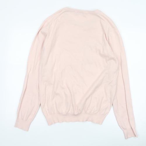 French Connection Men’s Pink M Crew Neck Cotton Knit Pullover Jumper