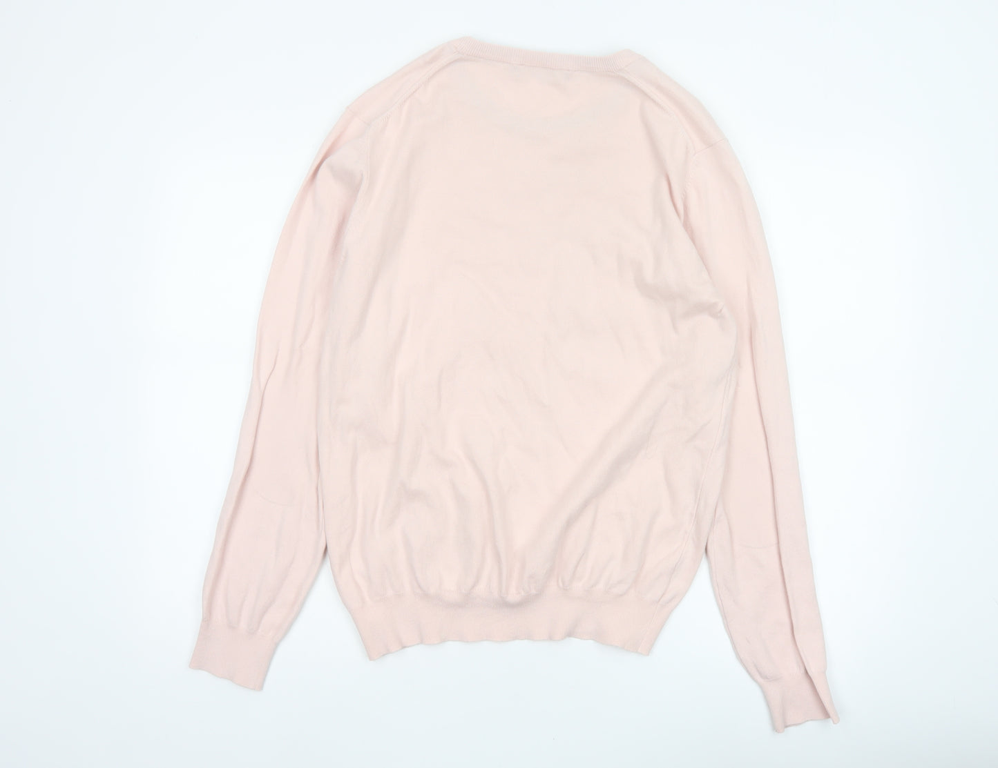 French Connection Men’s Pink M Crew Neck Cotton Knit Pullover Jumper