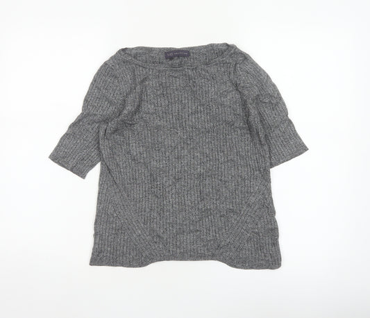 M&S Collection Women’s Grey Marl Knit Pullover Jumper UK 14 3/4 Sleeve