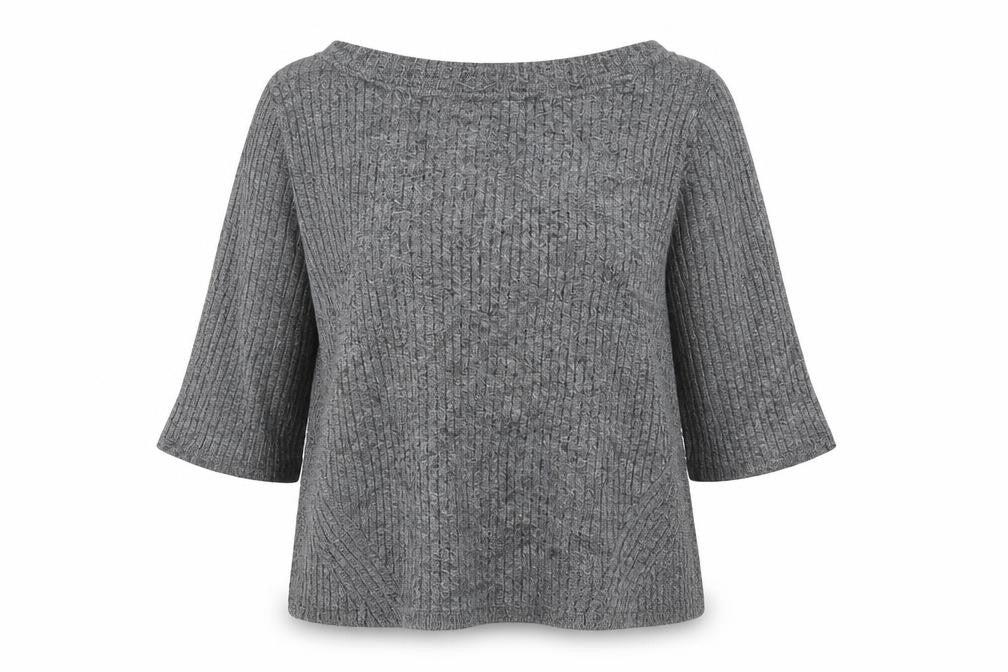 M&S Collection Women’s Grey Marl Knit Pullover Jumper UK 14 3/4 Sleeve