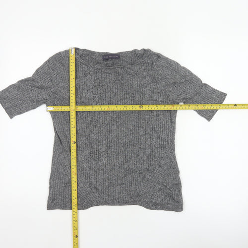 M&S Collection Women’s Grey Marl Knit Pullover Jumper UK 14 3/4 Sleeve