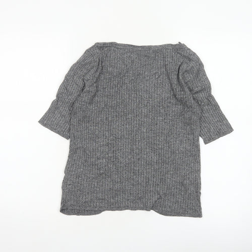 M&S Collection Women’s Grey Marl Knit Pullover Jumper UK 14 3/4 Sleeve