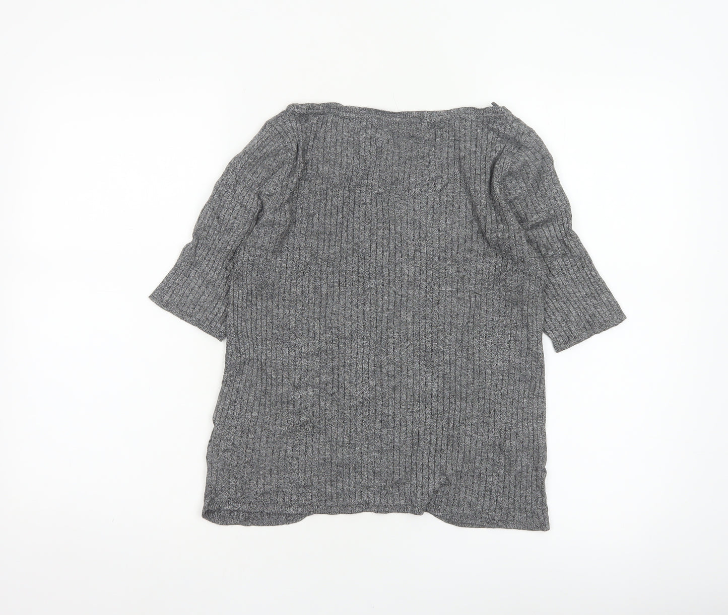 M&S Collection Women’s Grey Marl Knit Pullover Jumper UK 14 3/4 Sleeve
