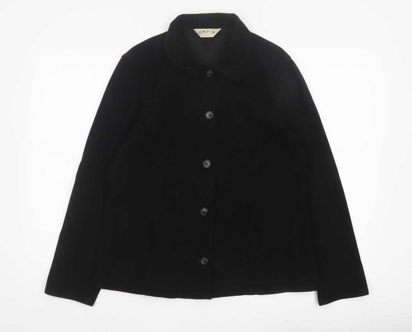 Orvis Women’s Black Small Button Front Collared Basic Jacket