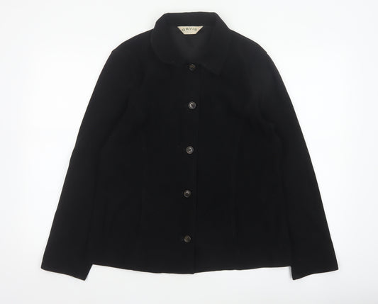 Orvis Women’s Black Small Button Front Collared Basic Jacket