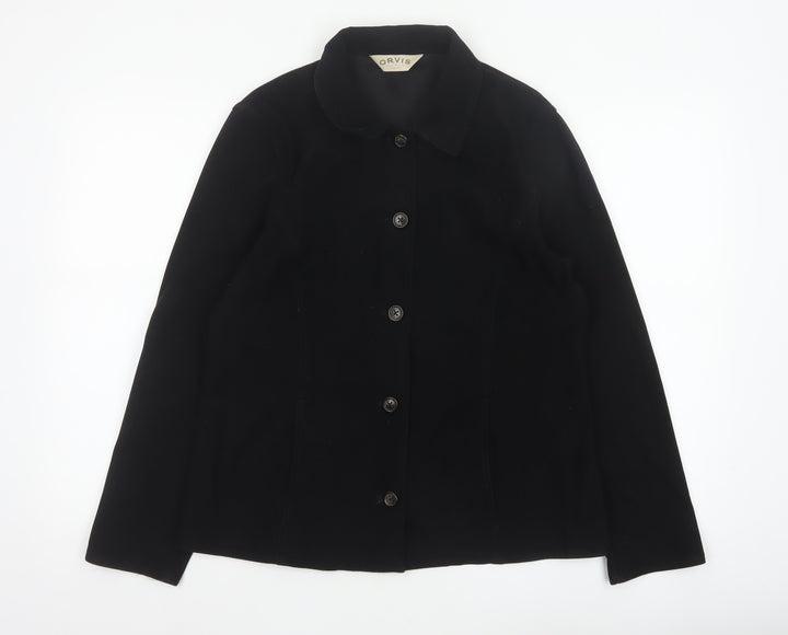 Orvis Women’s Black Small Button Front Collared Basic Jacket