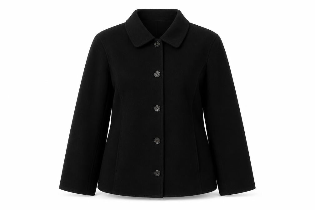 Front view of Orvis Women’s Black Small Button Front Collared Basic Jacket