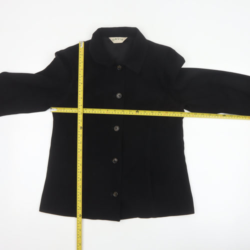 Orvis Women’s Black Small Button Front Collared Basic Jacket