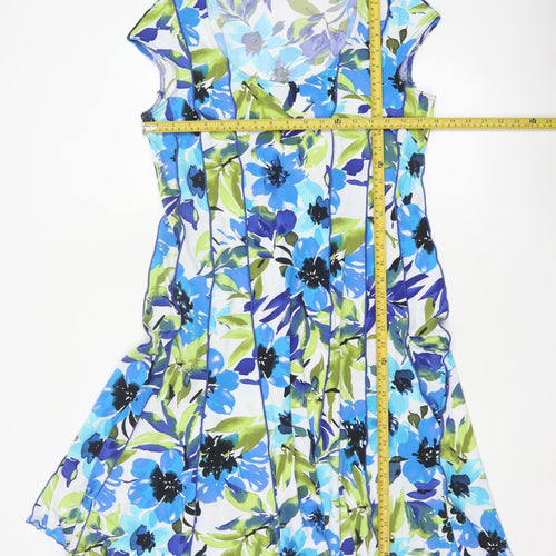 Roman Women Multicoloured Floral Fit & Flare Knee Length Dress UK 14