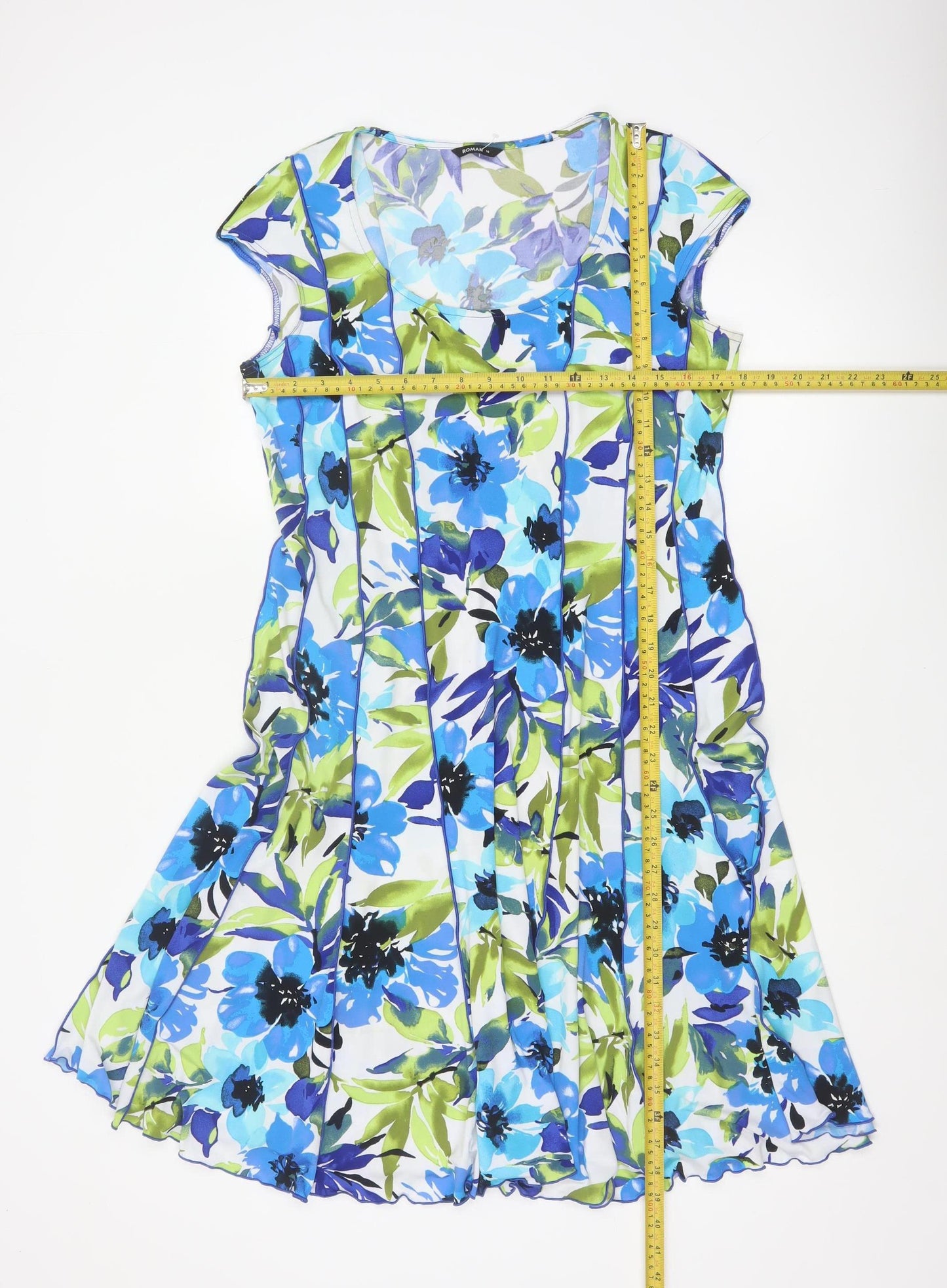 Roman Women Multicoloured Floral Fit & Flare Knee Length Dress UK 14