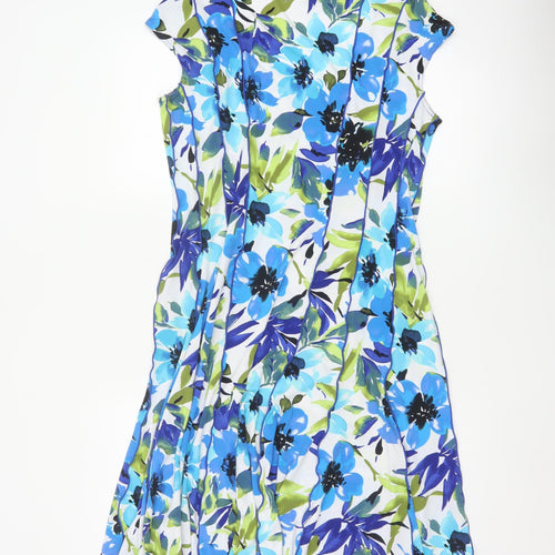 Roman Women Multicoloured Floral Fit & Flare Knee Length Dress UK 14