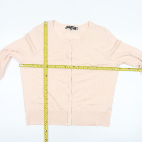 Principles Women Pink Size 18 Button Knit Cardigan with Pockets