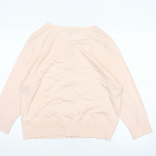 Principles Women Pink Size 18 Button Knit Cardigan with Pockets
