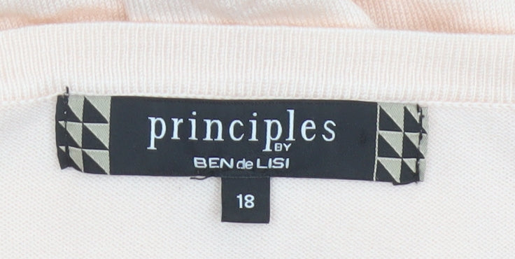 Principles Women Pink Size 18 Button Knit Cardigan with Pockets