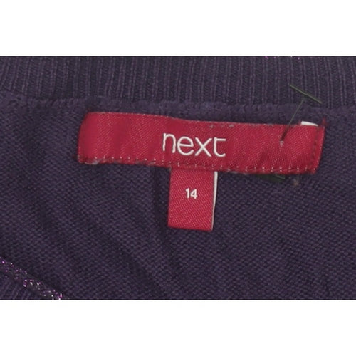Next Women’s Purple Size 14 Crew Neck Raglan Knit Jumper