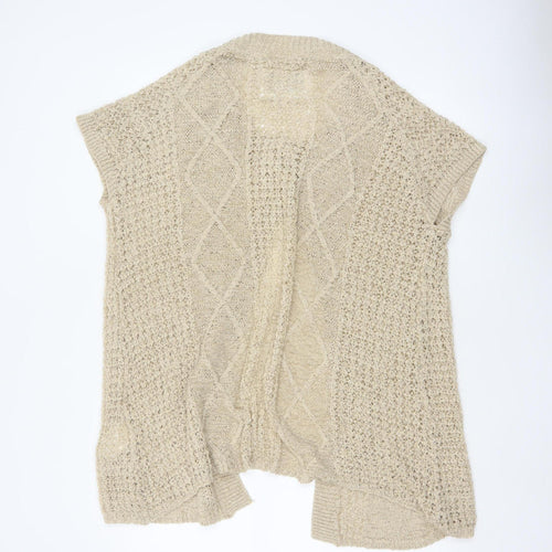 Joe Browns Women’s Beige UK 18 Open Knit Cap Sleeve Cardigan