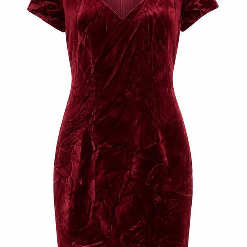 Opera by Richards Women Red Velvet Midi Sheath Dress UK 10 Party