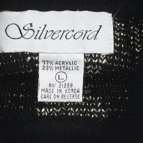 Silvercrest Women’s Black Gold Argyle Roll Neck Knit Jumper L