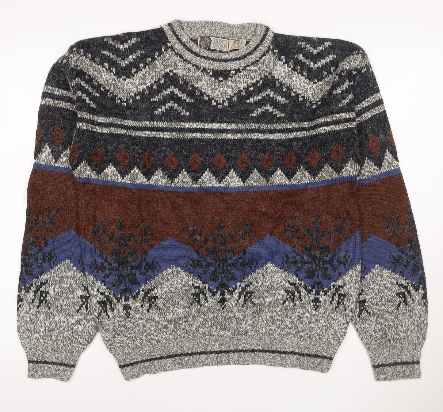Big Bear Trading Co. Men's Multicoloured M Aztec Fair Isle Knit Jumper