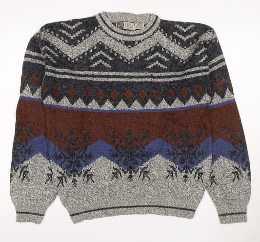 Big Bear Trading Co. Men's Multicoloured M Aztec Fair Isle Knit Jumper