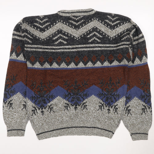 Big Bear Trading Co. Men's Multicoloured M Aztec Fair Isle Knit Jumper