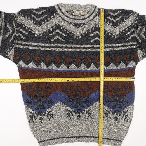 Big Bear Trading Co. Men's Multicoloured M Aztec Fair Isle Knit Jumper