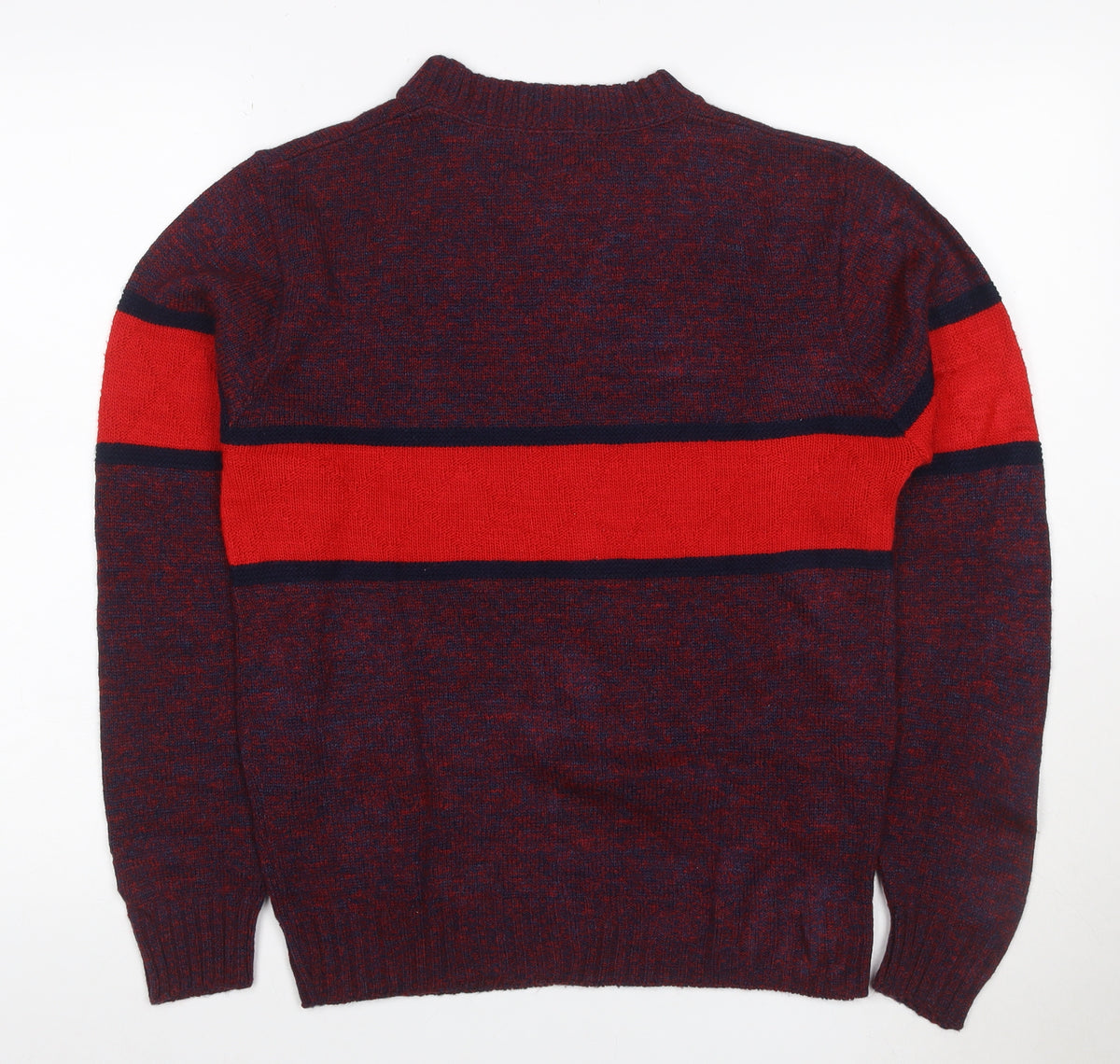 Pinnacle Men's Multicoloured S Striped Crew Neck Vintage Pullover Jumper
