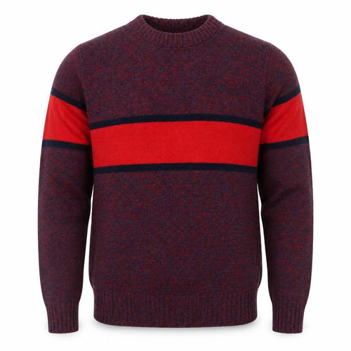 Pinnacle Men's Multicoloured S Striped Crew Neck Vintage Pullover Jumper