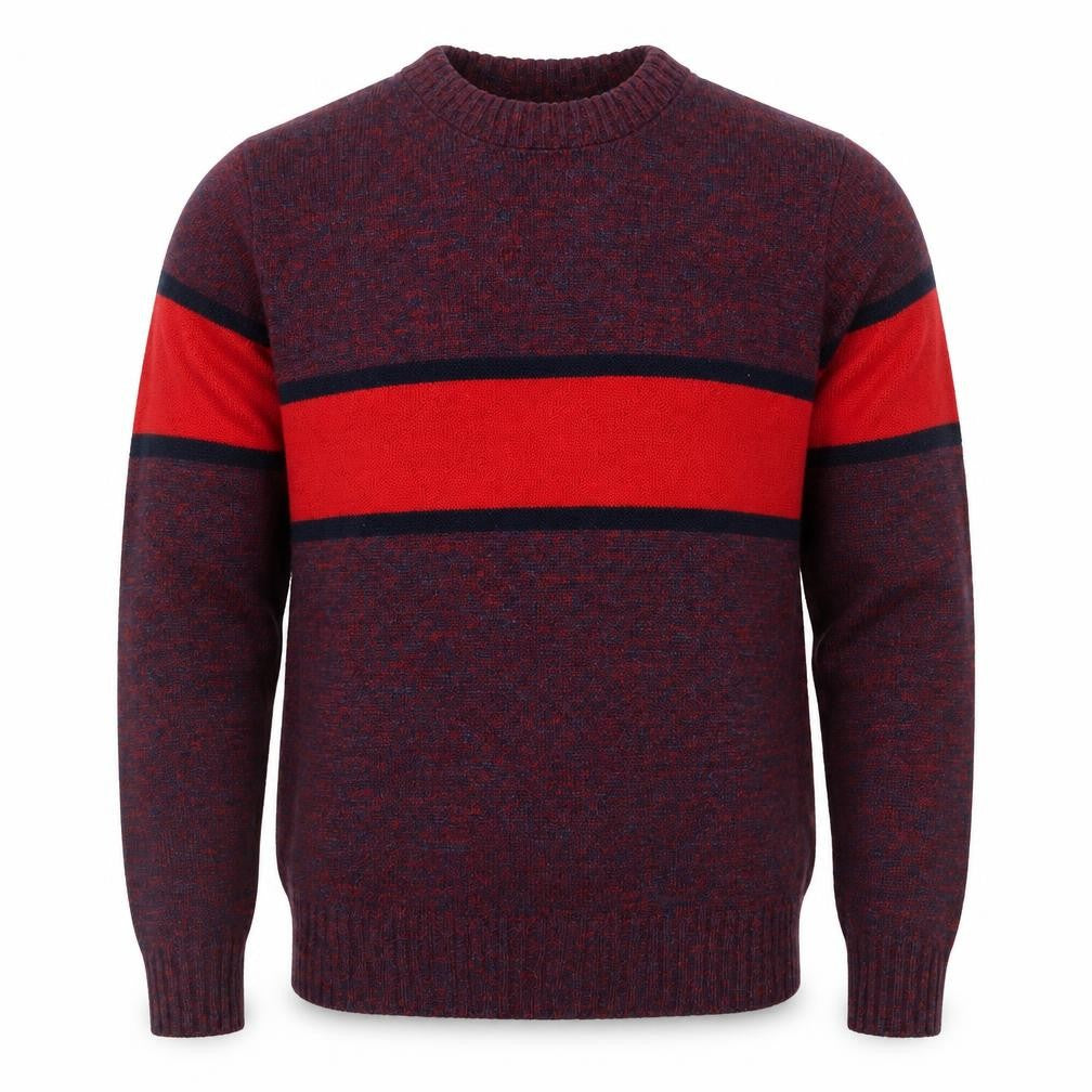 Pinnacle Men's Multicoloured S Striped Crew Neck Vintage Pullover Jumper