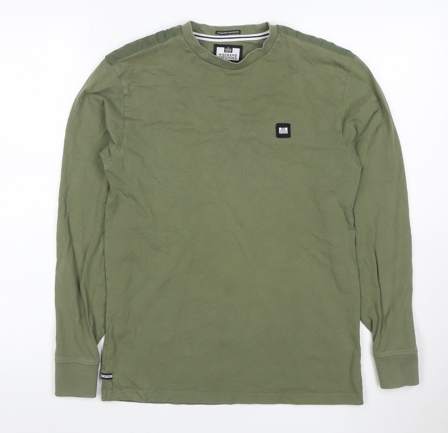 Men's Weekend Offender Green XS Long Sleeve Crew Neck Logo T-Shirt