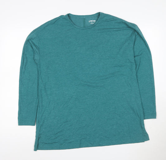 Lands' End Women Green UK 16 Modal Stretch Long Sleeve Tunic T-Shirt