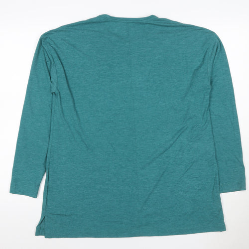 Lands' End Women Green UK 16 Modal Stretch Long Sleeve Tunic T-Shirt