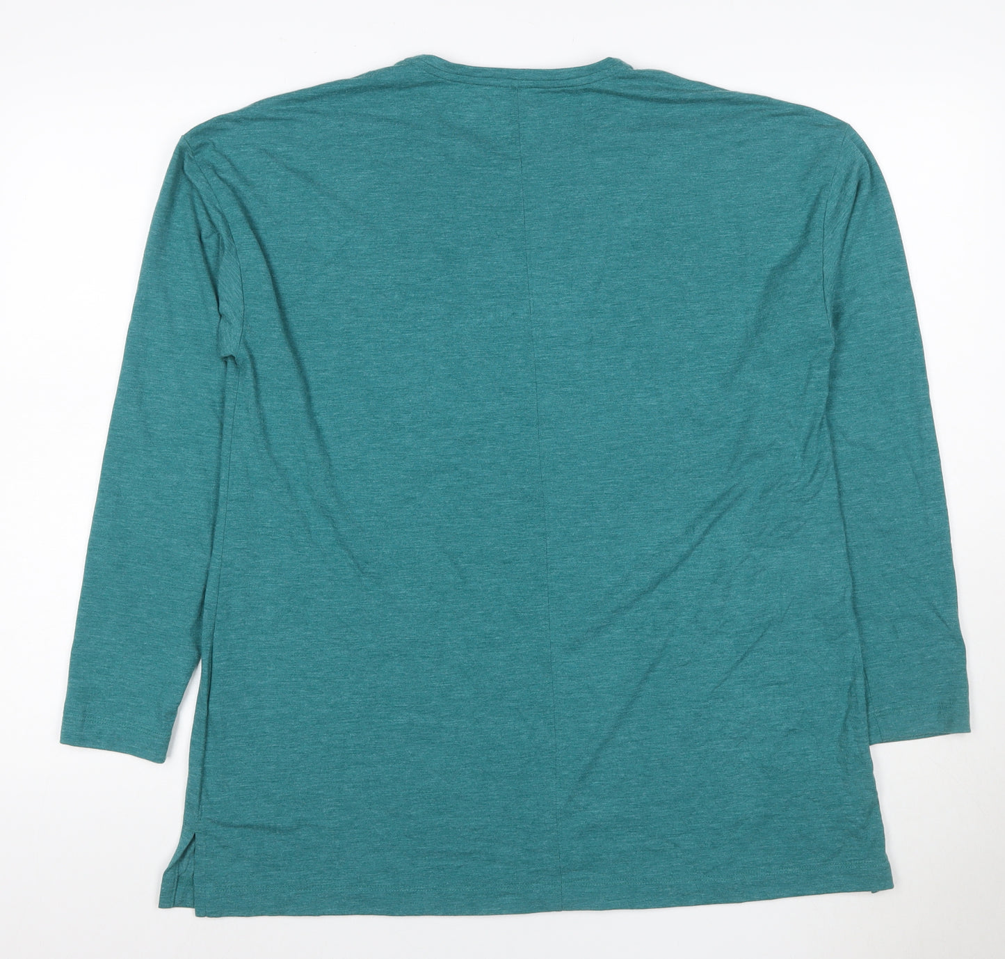 Lands' End Women Green UK 16 Modal Stretch Long Sleeve Tunic T-Shirt