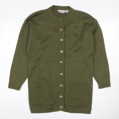 Mariella Women’s Green Size S Button Front Knit Cardigan with Pockets