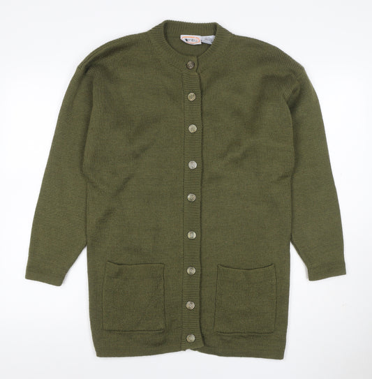 Mariella Women’s Green Size S Button Front Knit Cardigan with Pockets