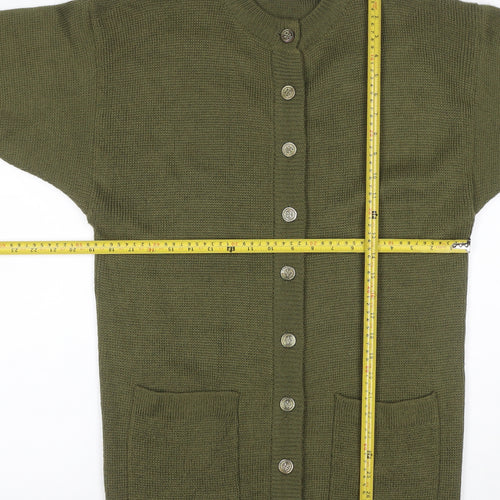 Mariella Women’s Green Size S Button Front Knit Cardigan with Pockets